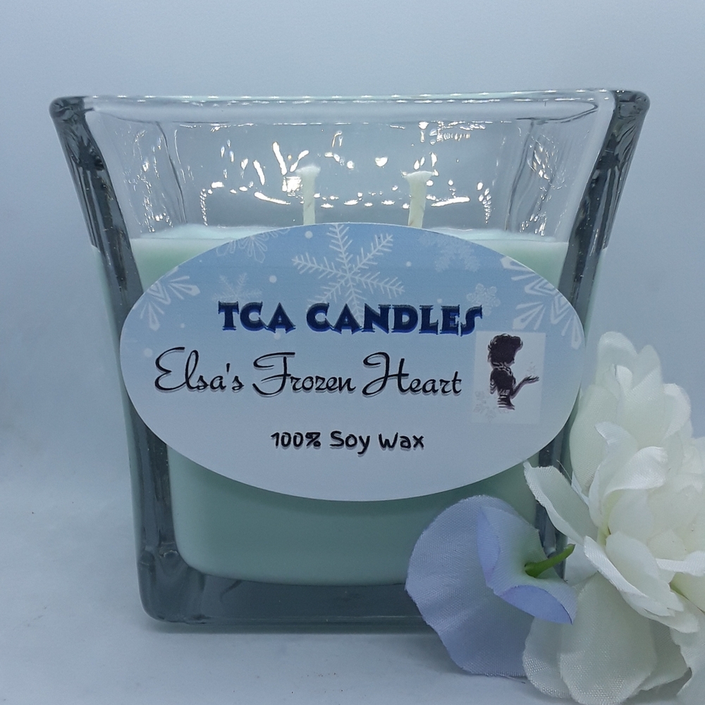 Elsa's Frozen Heart Soy Candle - Light Blue
